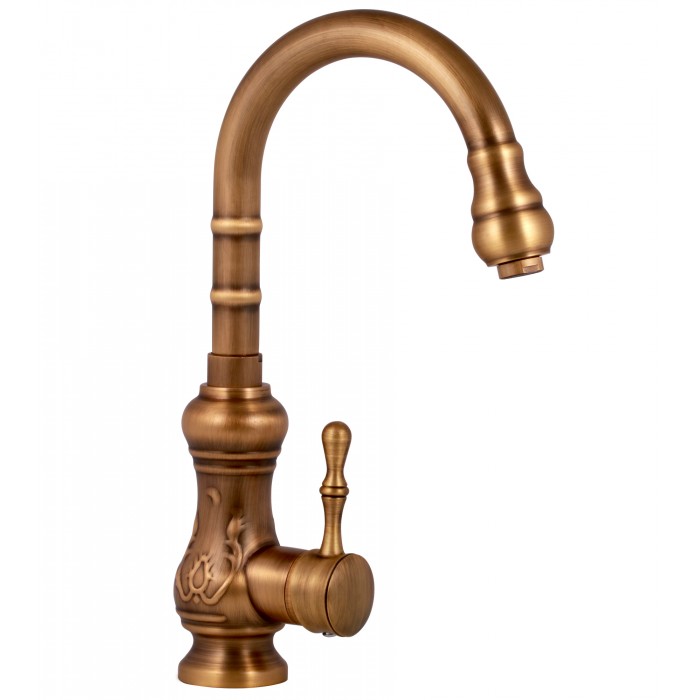 Retro Antik Niederdruck Küchenarmatur bronze alt gold Nostalgie Spültischarmatur